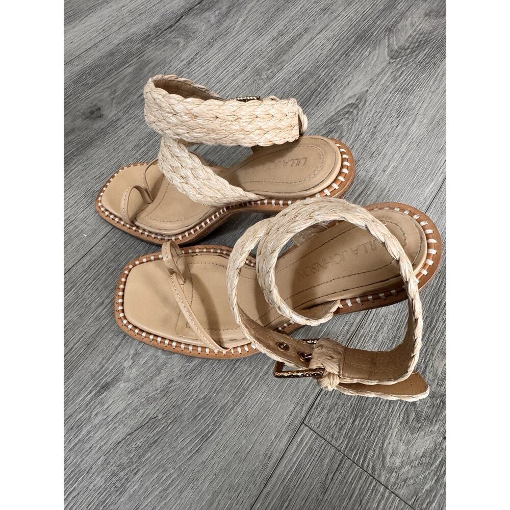 ULLA JOHNSON | Lydia Raffia Heeled Sandals Size 37 - Picture 10 of 11